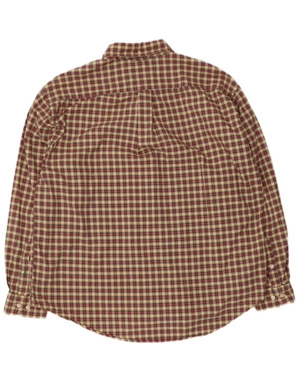 Camisa masculina Tommy Hilfiger XL algodão xadrez bege