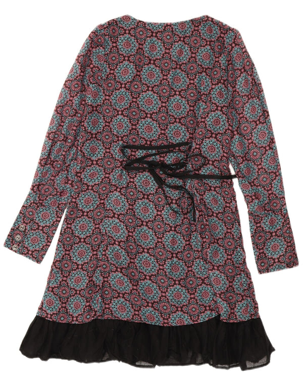 Vestido feminino Joe Browns manga comprida evasê Reino Unido 12 médio vermelho floral
