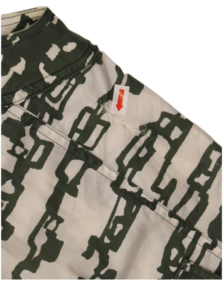 Vestido camisa feminino sem mangas MARELLA Reino Unido 12 verde médio geométrico