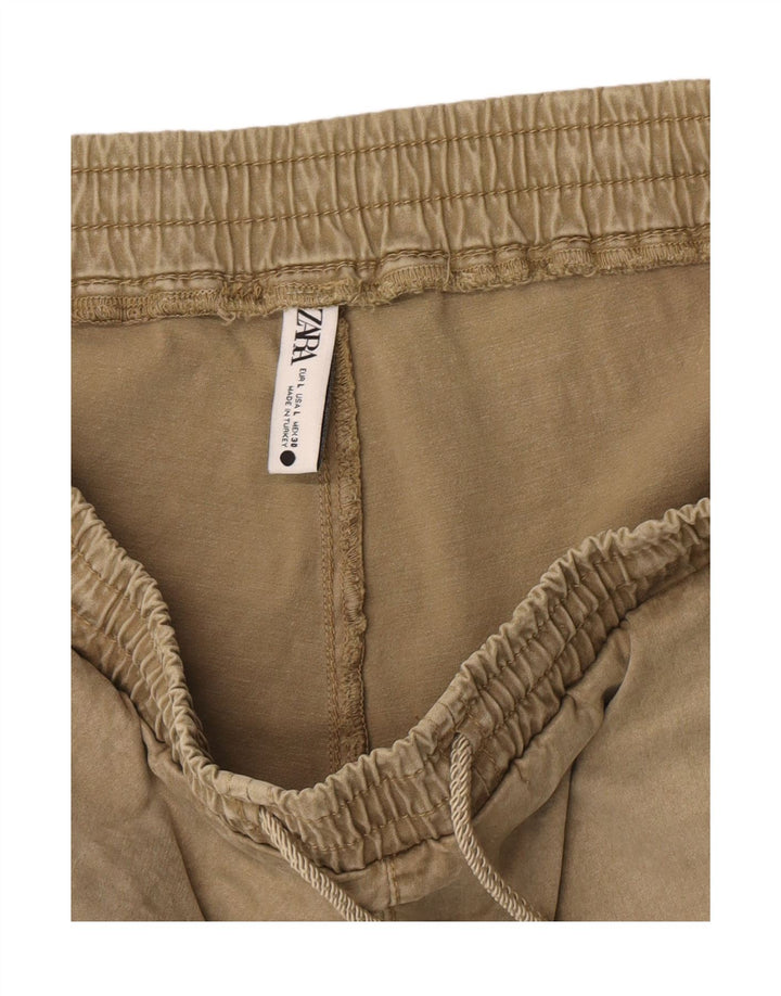 Calça jogger feminina Zara grande W30 L26 cáqui