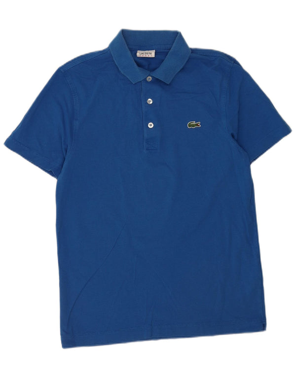 Camisa polo masculina Lacoste tamanho 3 pequeno algodão azul