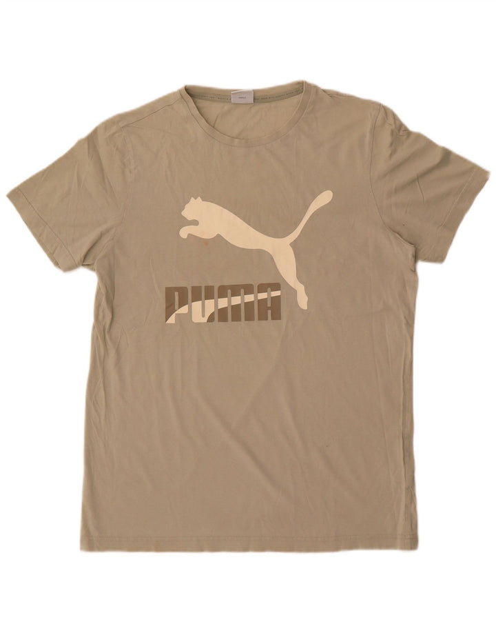 Camiseta masculina Puma Graphic Top cinza médio algodão