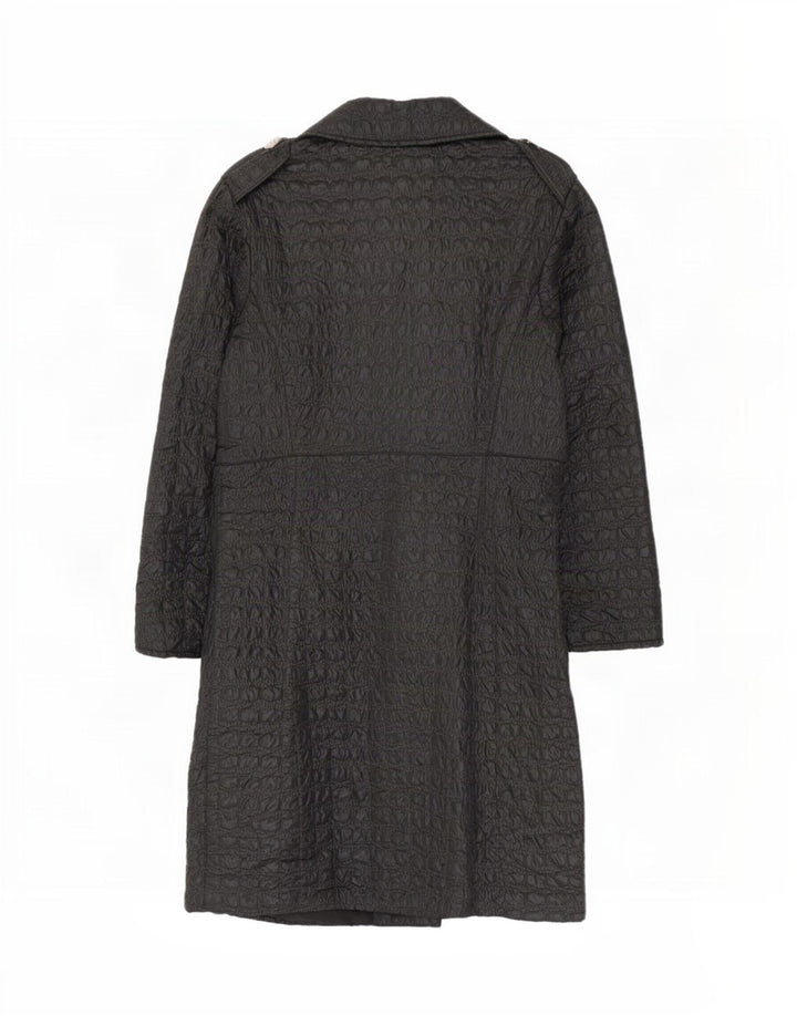 Casaco impermeável feminino vintage UK 8 pequeno preto