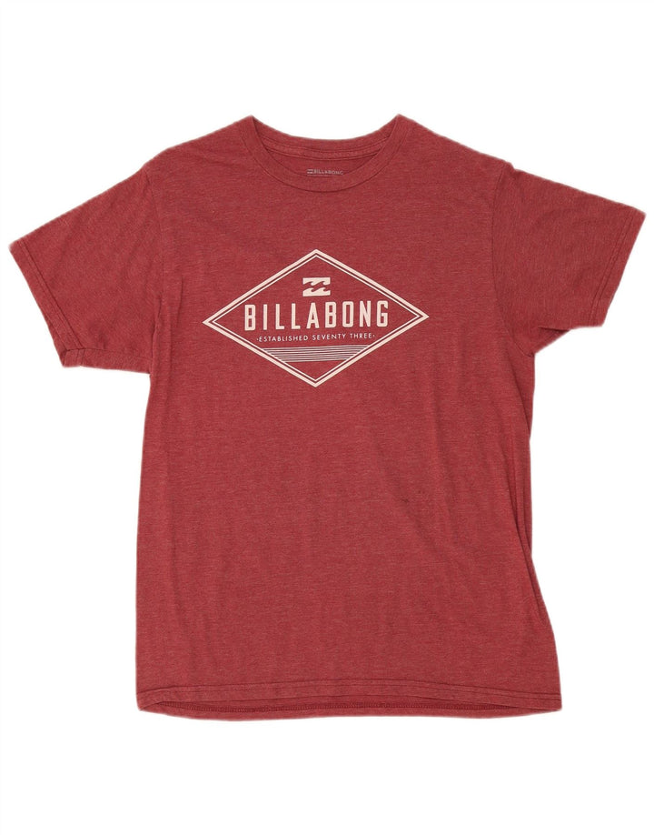 Camiseta gráfica masculina Billabong Top médio algodão Borgonha