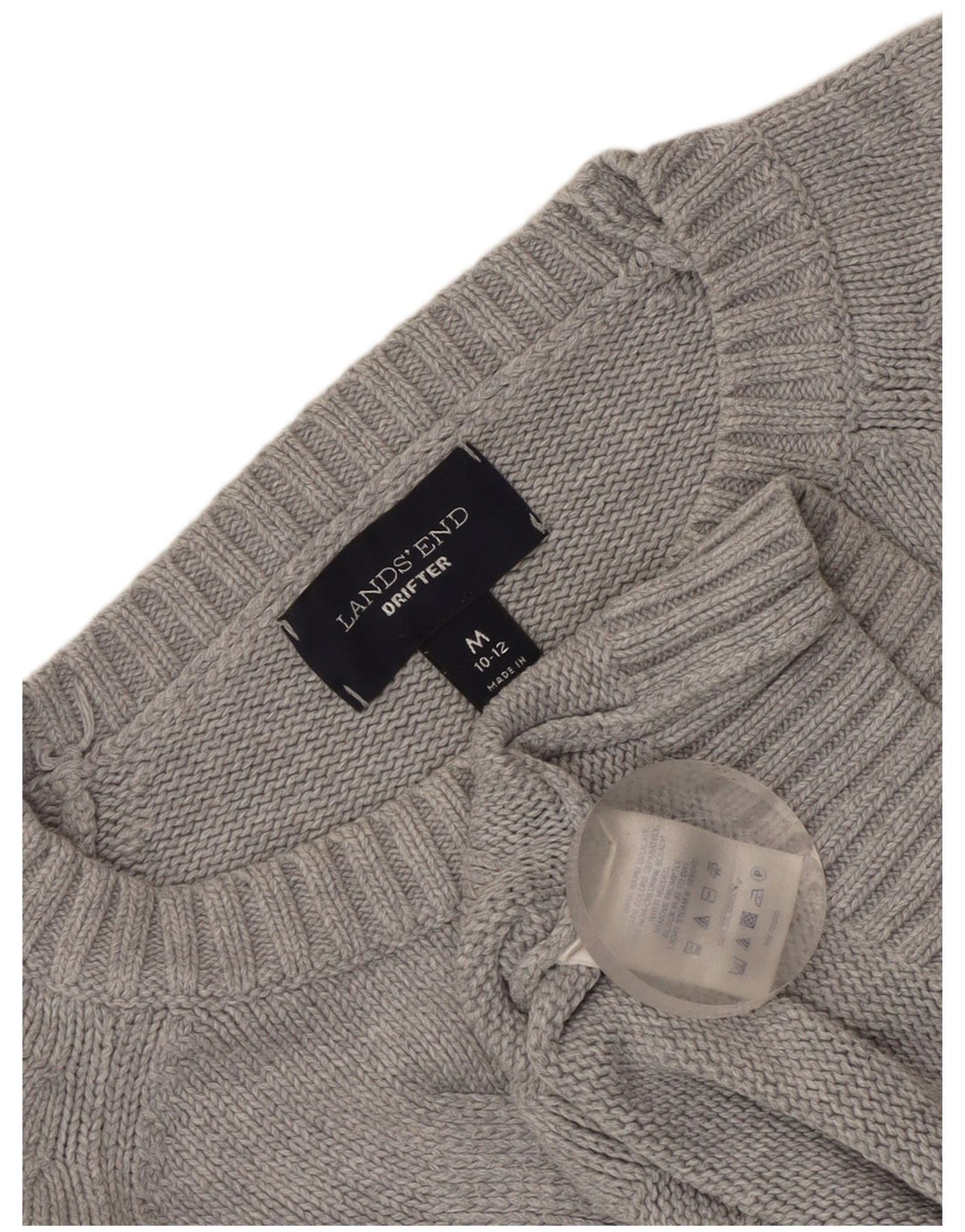 Suéter feminino Lands End Drifter Boat Neck Jumper Reino Unido 10/12 cinza médio