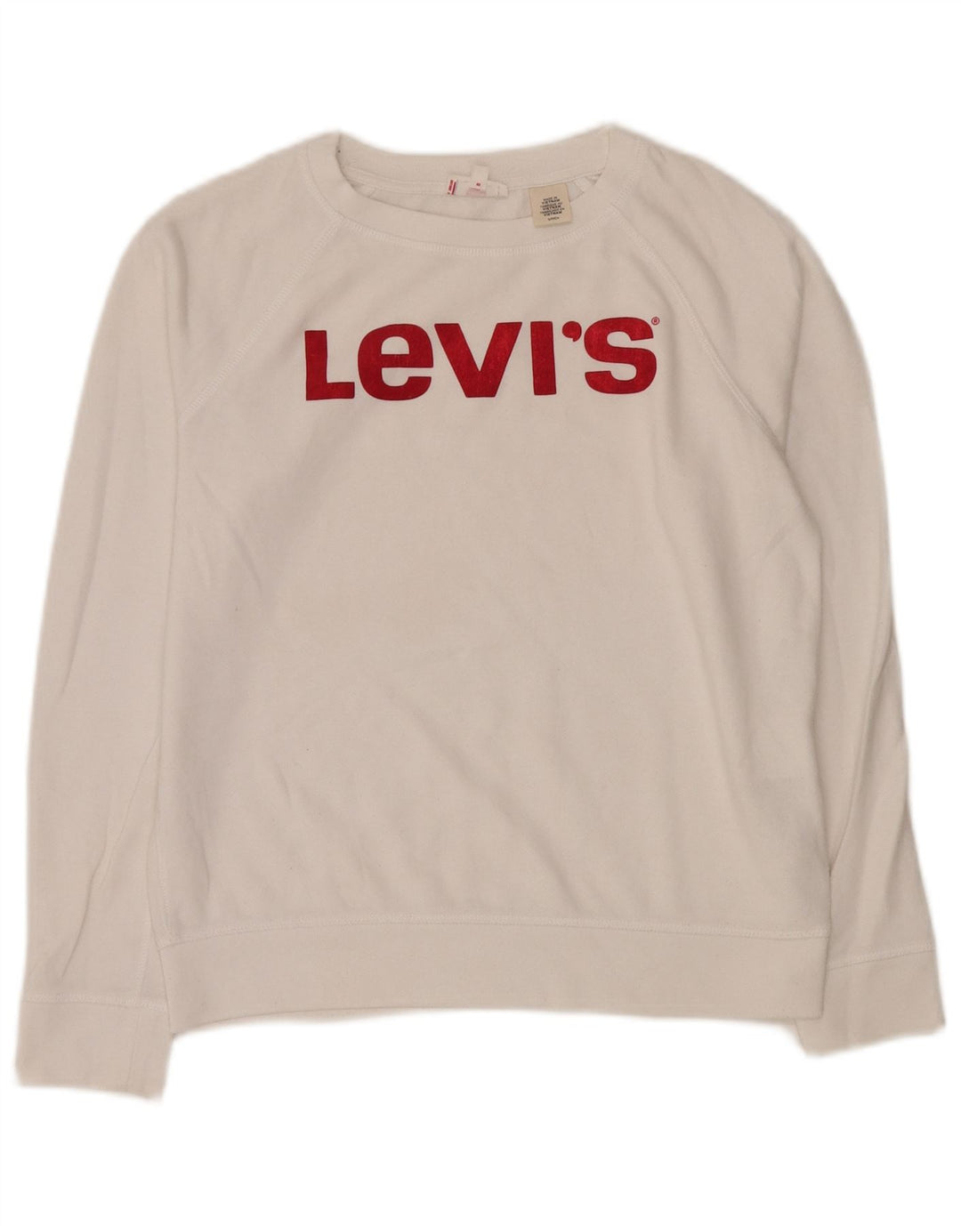 LEVI'S moletom feminino oversized jumper UK 10 pequeno algodão branco