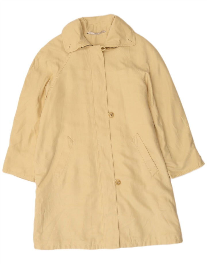 Sobretudo feminino Marks & Spencer grande tamanho UK 10 pequeno poliéster amarelo