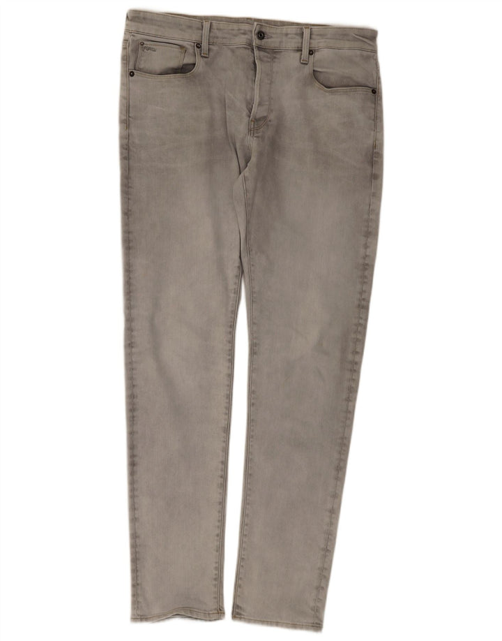 G-Star Masculino 3301 Slim Jeans W36 L36 Algodão Cinza