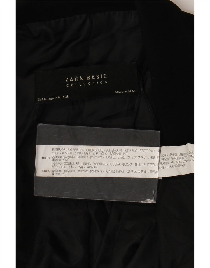 Zara Jaqueta Blazer Feminina Manga 3/4 Aberta Reino Unido 14 Médio Preto Poliéster