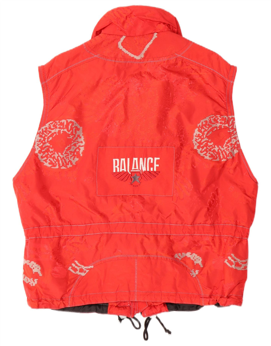 Colete gráfico masculino VINTAGE UK 40 grande poliamida vermelha