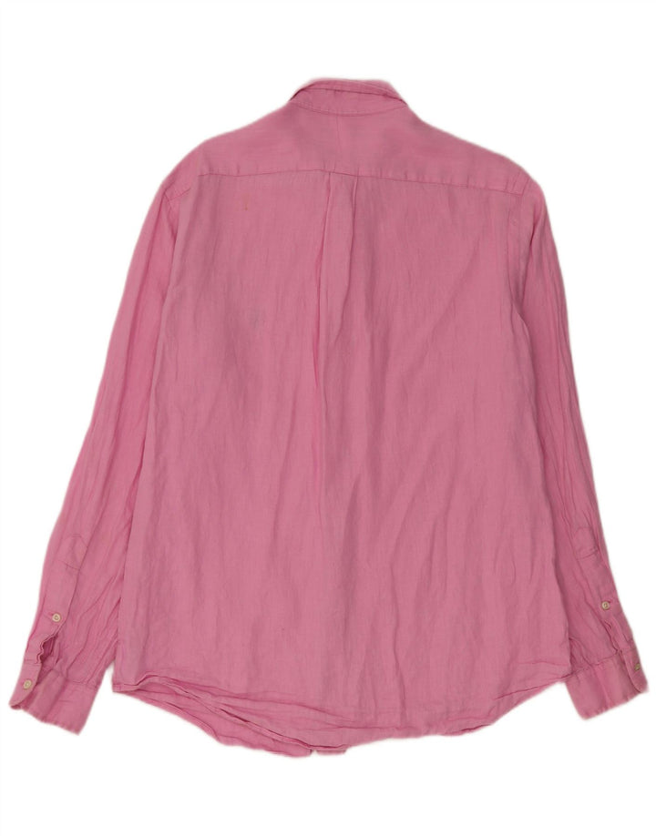 Polo Ralph Lauren Camisa masculina média rosa linho