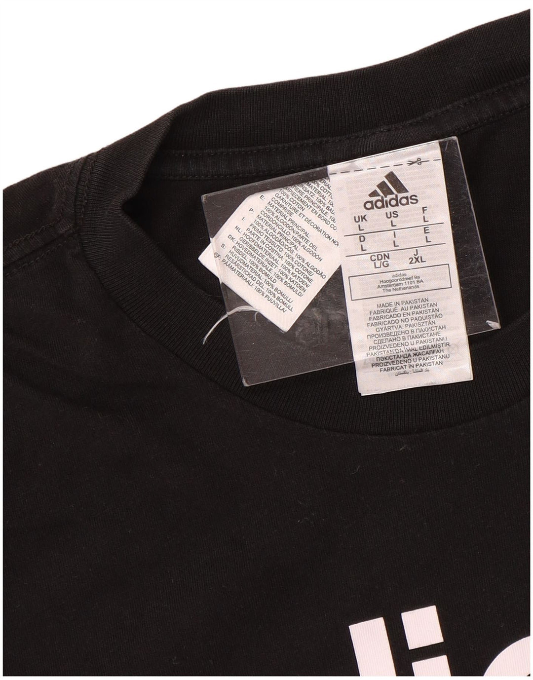 Adidas Mens Graphic T-Shirt Top Grande Algodão Preto