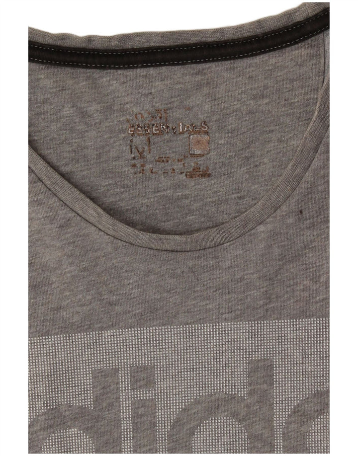 Camiseta Adidas Masculina Graphic Top Cinza Médio Colourblock
