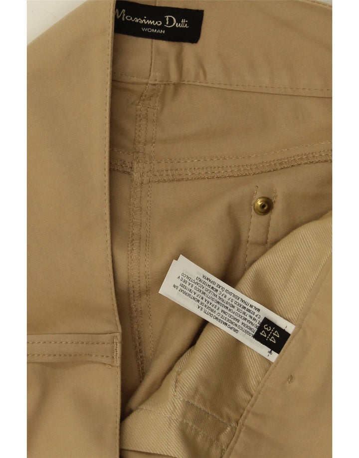 MASSIMO DUTTI Womens Slim Casual Trousers EU 44 XL W34 L34 Beige Cotton Vintage Massimo Dutti and Second-Hand Massimo Dutti from Messina Hembry 