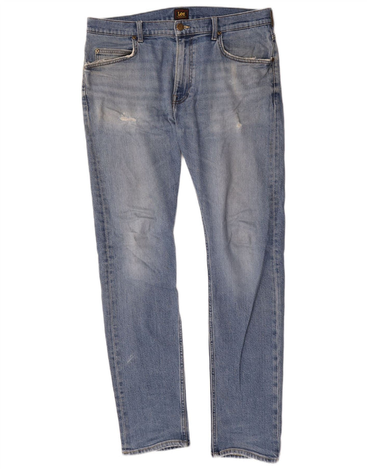 Lee Mens Rider Slim Jeans W34 L34 Azul Algodão