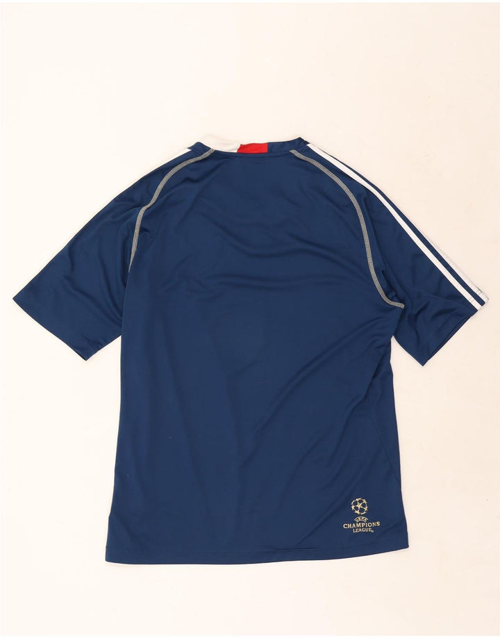 Camiseta masculina Adidas Climalite Top grande poliéster azul marinho