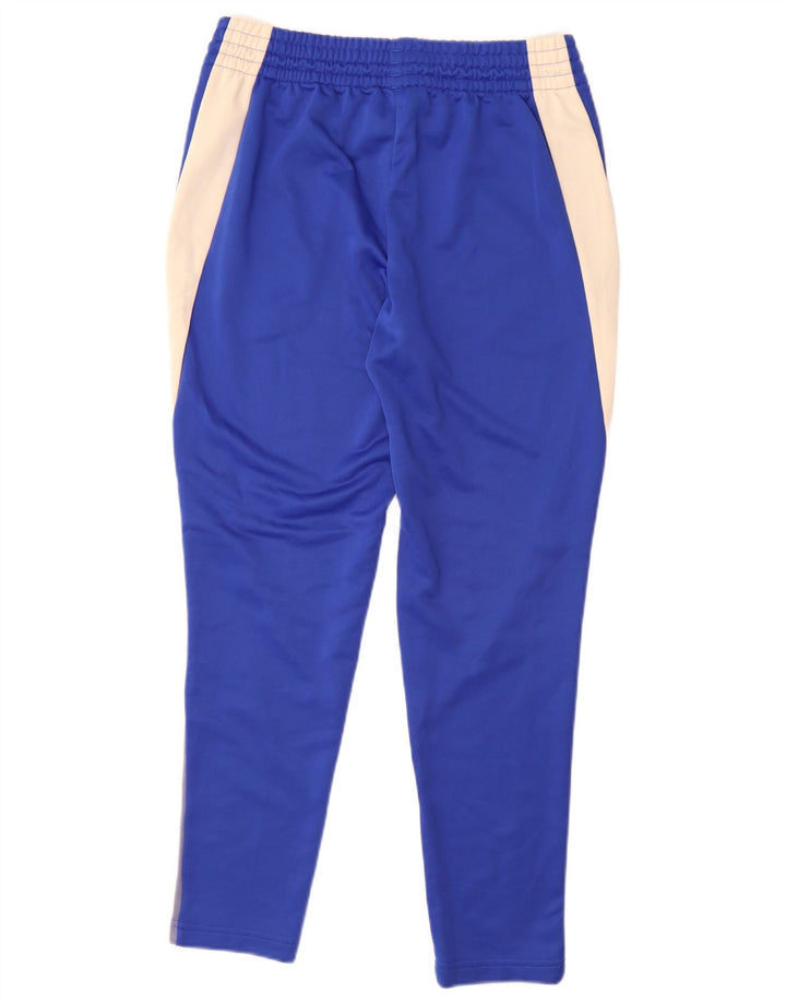 Calça de treino feminina Adidas UK 12/14 azul médio colorblock poliéster
