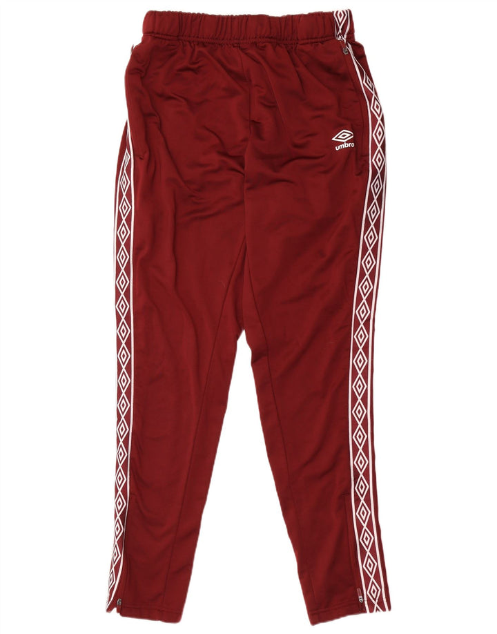 Calça de treino masculina Umbro com estampa gráfica grande em poliéster marrom
