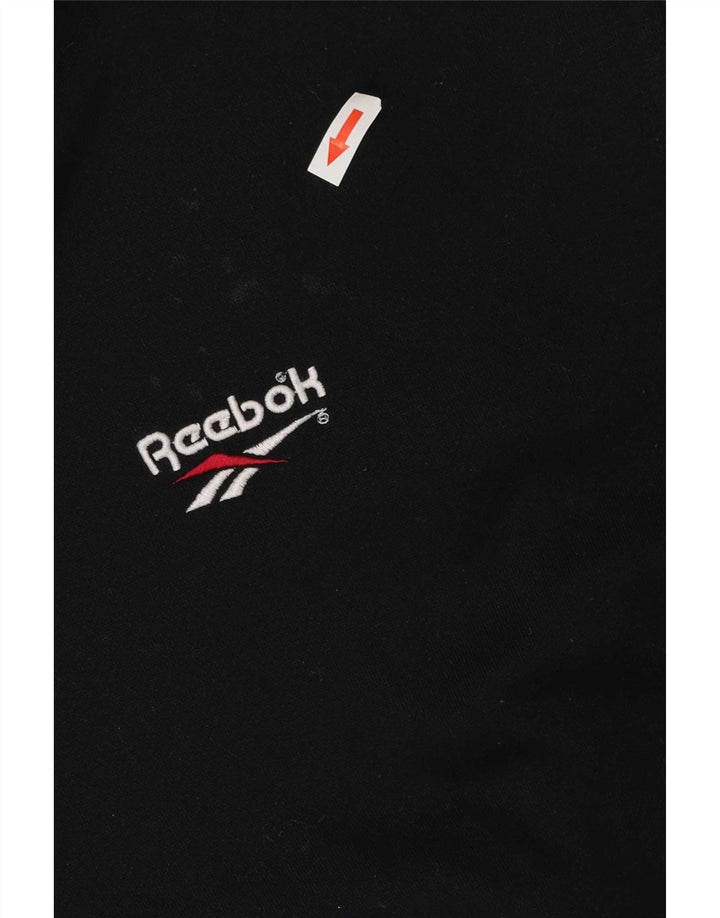 Jaqueta de lã com capuz masculina Reebok UK 40 grande poliéster preto