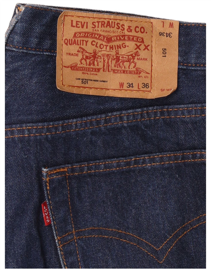 LEVI'S Masculino 501 Straight Jeans W34 L36 Azul Marinho