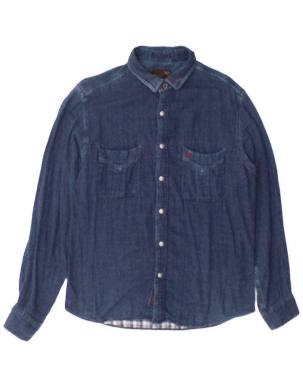 Camisa masculina Marlboro Classics grande algodão azul marinho