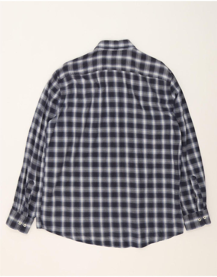 Camisa masculina de flanela CARRERA Regular Fit 2XL azul marinho xadrez