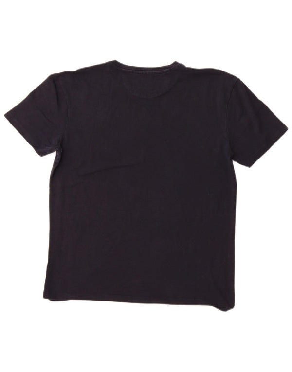 Zara Mens Slim Fit T-Shirt Top XL Navy Blue