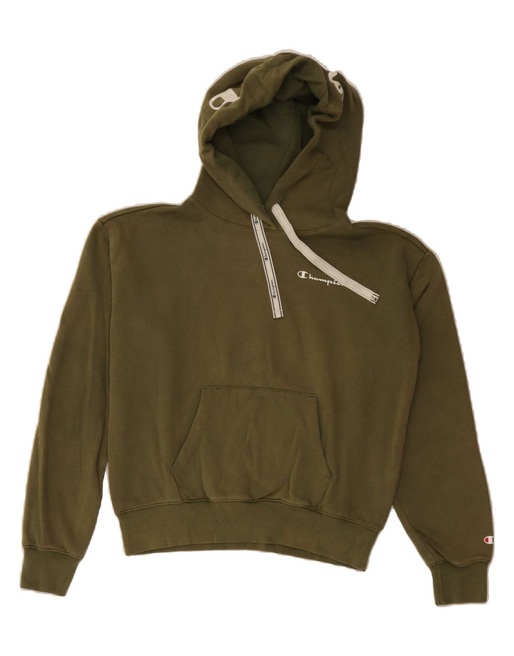 CHAMPION Womens Hoodie Jumper UK 16 Large Green Cotton Vintage Champion and Second-Hand Champion from Messina Hembry 