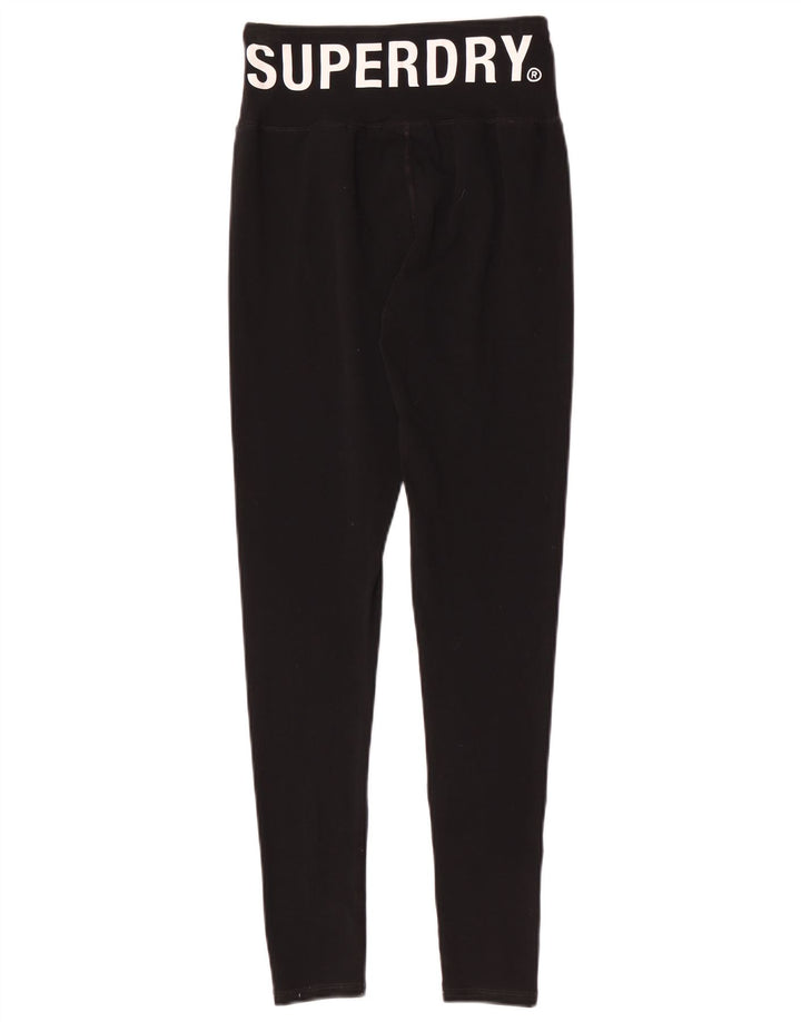 Superdry Womens Graphic Leggings UK 8 pequeno algodão preto