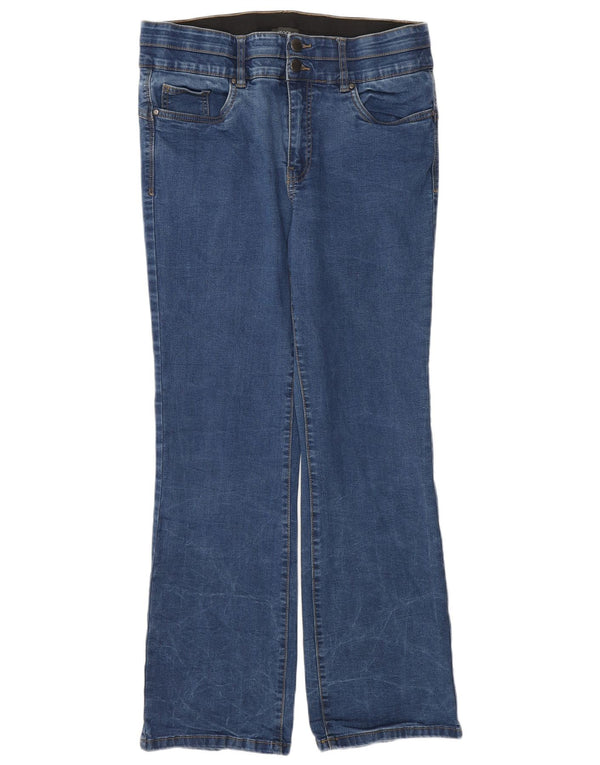 Calça jeans feminina Marks & Spencer Autograph Bootcut Reino Unido 14 grande W32 L29 azul