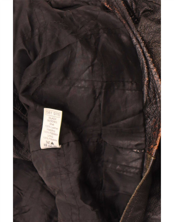 Jaqueta de couro masculina M&Co UK 36 pequena marrom