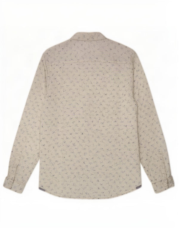 White Stuff Mens Camisa Slim Fit Algodão Animal Estampado Médio