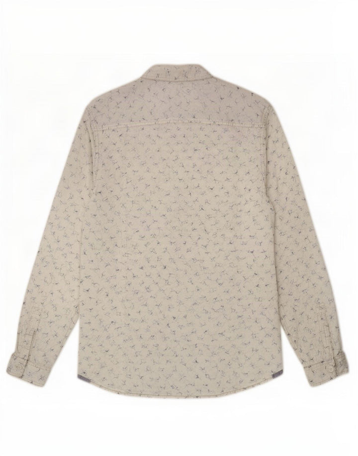 White Stuff Mens Camisa Slim Fit Algodão Animal Estampado Médio