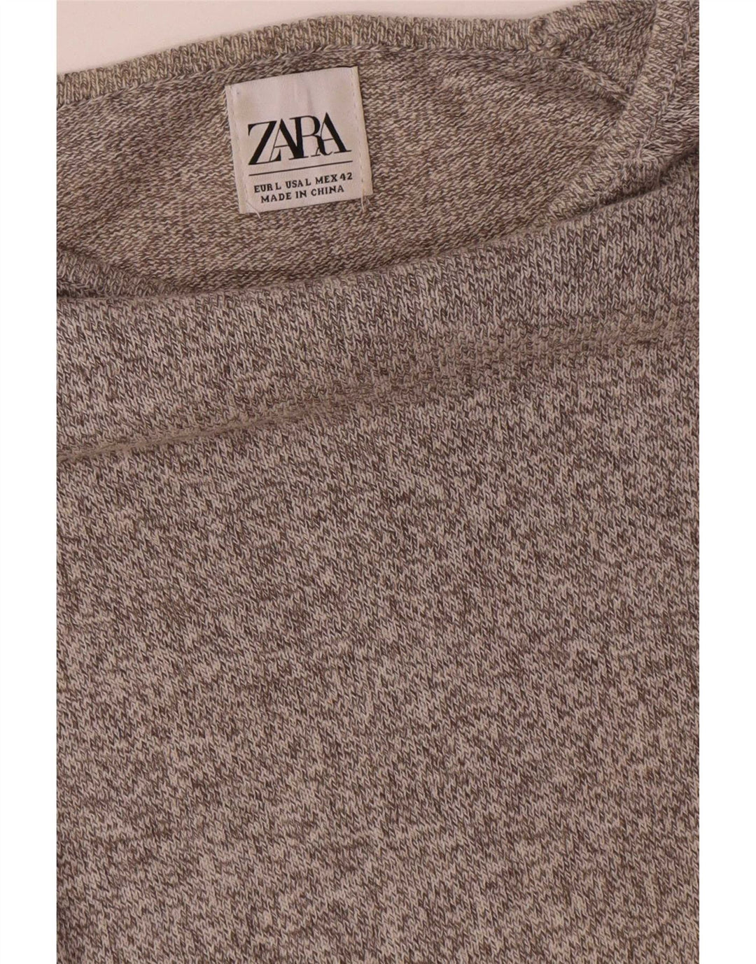 Zara Top masculino manga comprida grande cinza manchado
