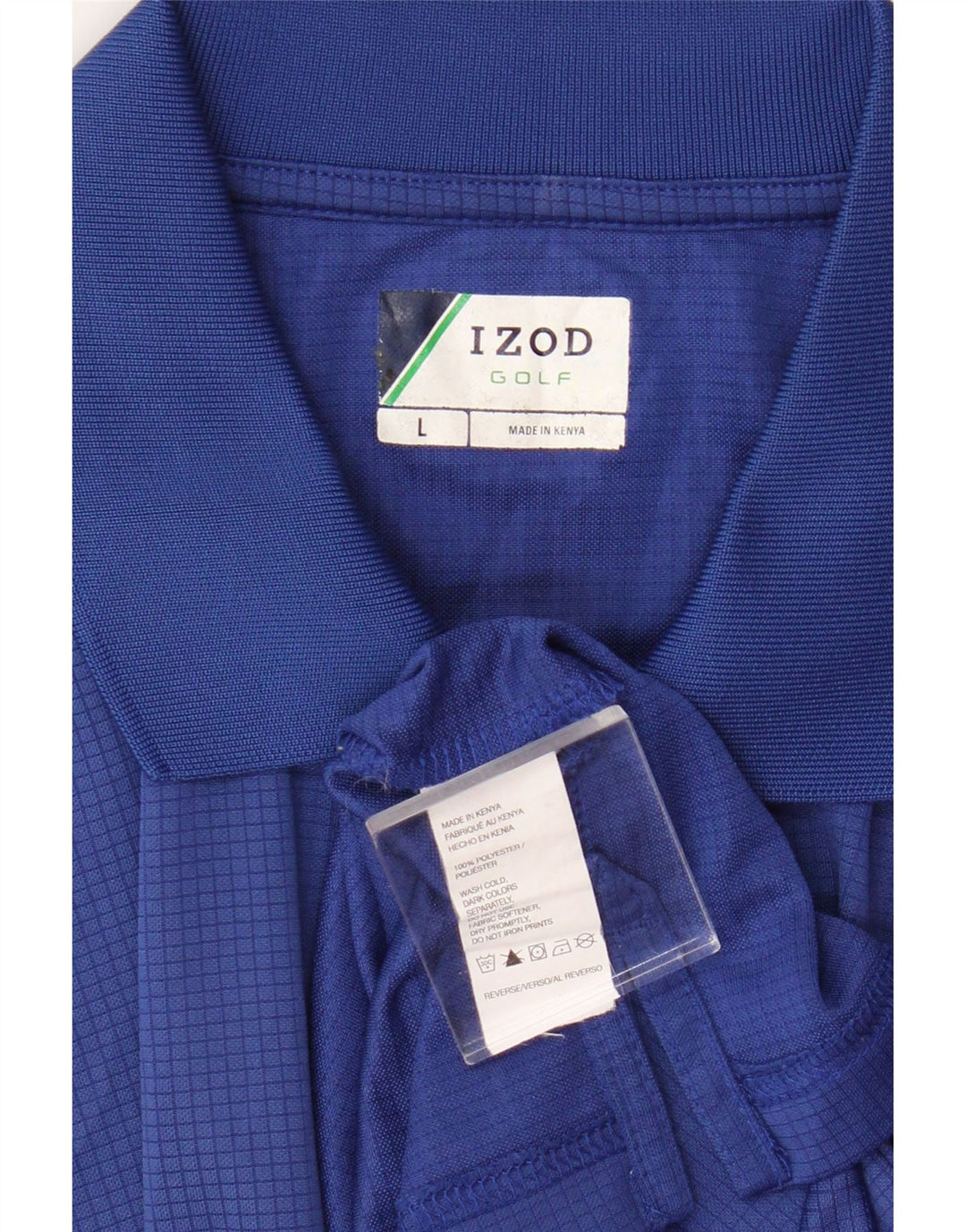Camisa polo masculina Izod grande poliéster azul