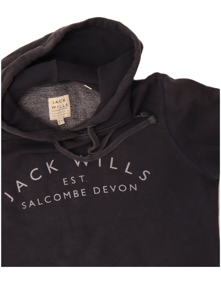 Jumper feminino com capuz grande Jack Wills Reino Unido 10 pequeno azul marinho