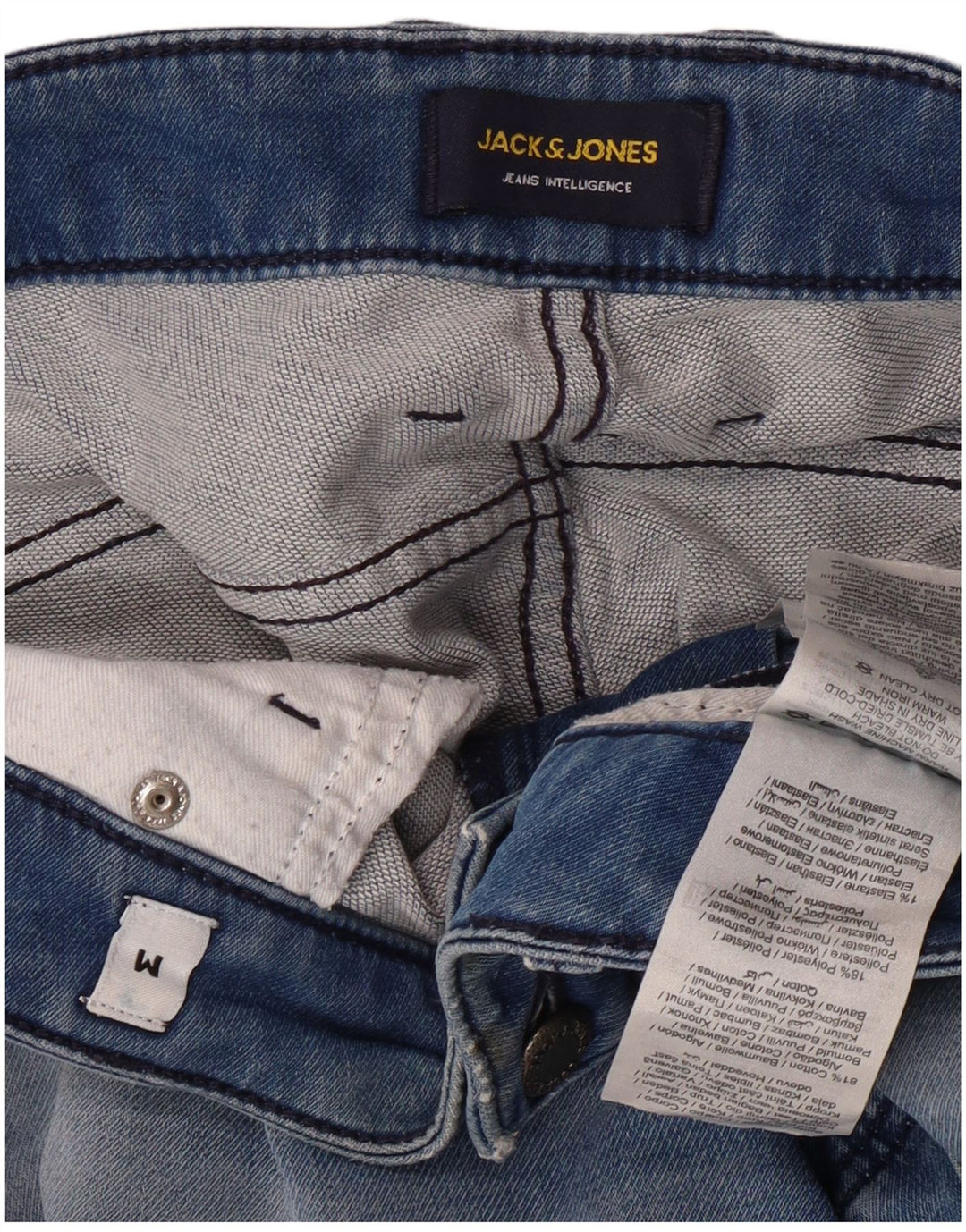Shorts jeans masculino JACK & JONES médio W32 algodão azul