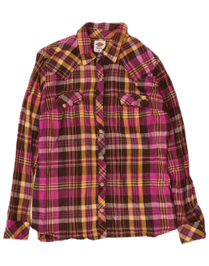 Camisa feminina de flanela Dickies Reino Unido 16 grande algodão xadrez multicolorido