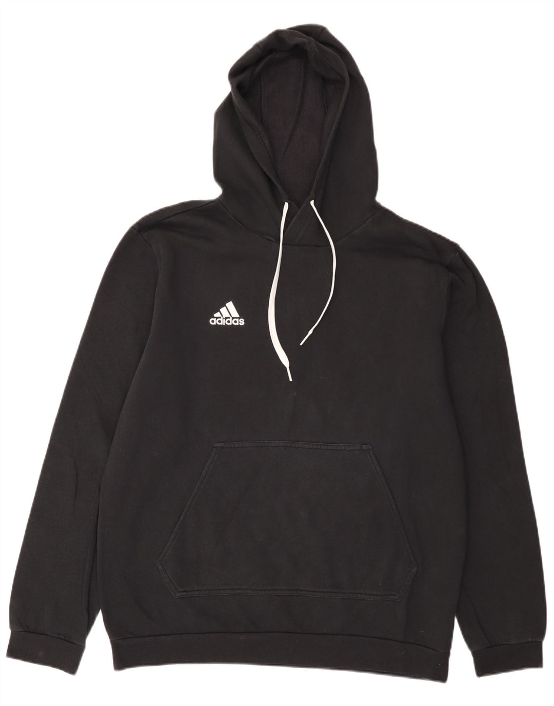 Adidas Mens Hoodie Jumper Grande Algodão Preto