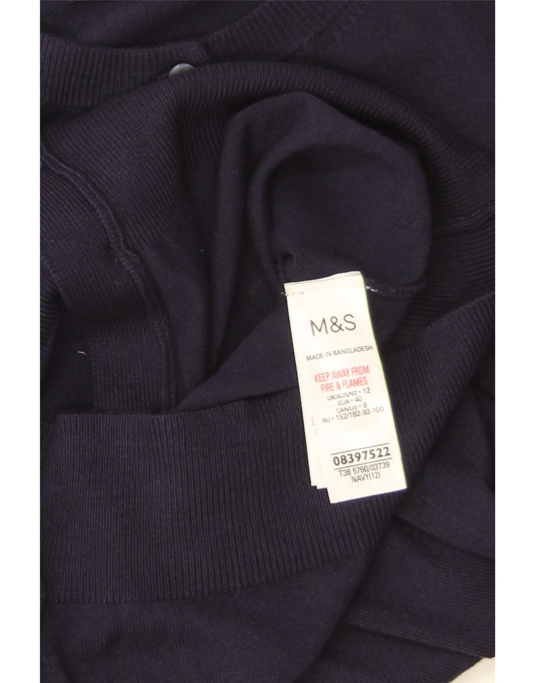 Suéter cardigã feminino Marks & Spencer UK 12 viscose azul marinho médio
