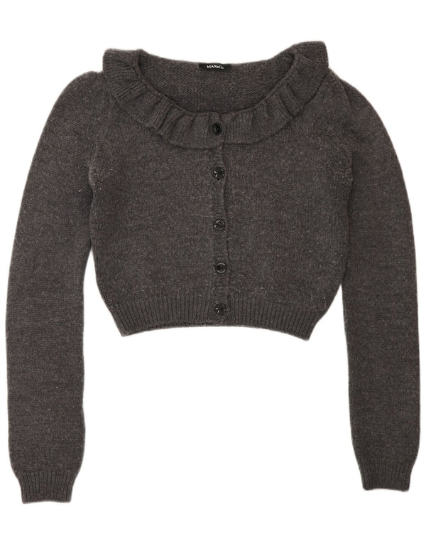 Suéter cardigã feminino Max & Co. Reino Unido 12 lã cinza médio