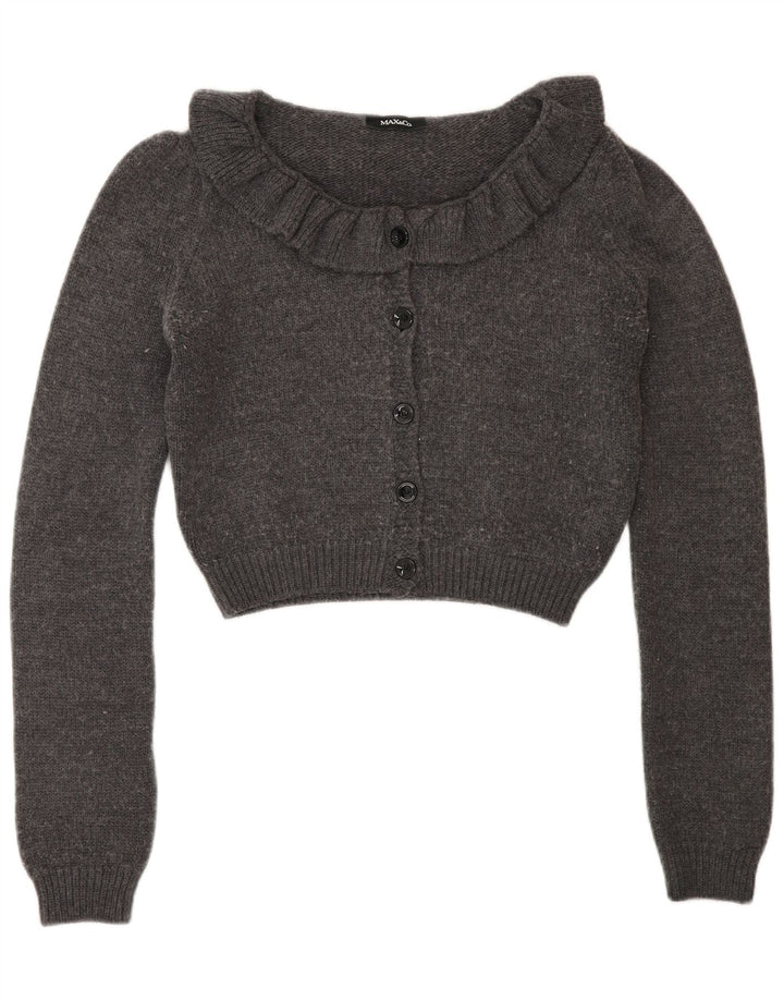 Suéter cardigã feminino Max & Co. Reino Unido 12 lã cinza médio