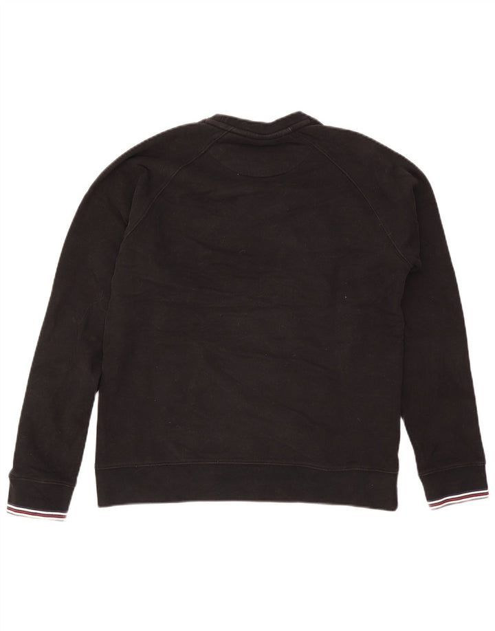 Fila moletom gráfico masculino jumper pequeno algodão manchado preto