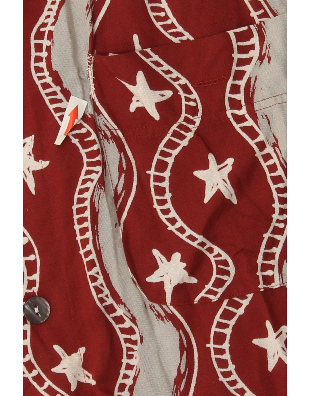Andre Leon Camisa masculina de manga curta com estampa abstrata grande Borgonha praia