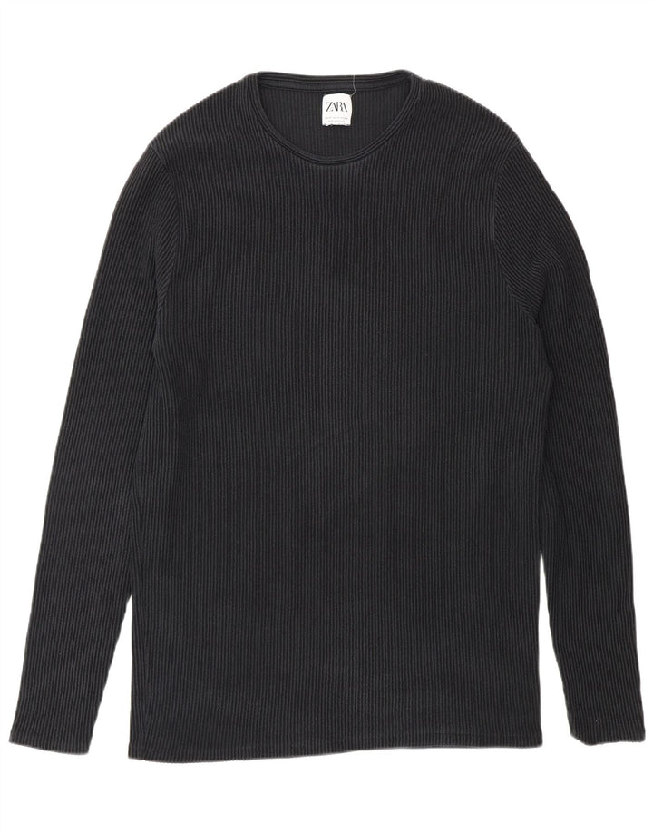 Zara Suéter masculino com gola redonda XL preto