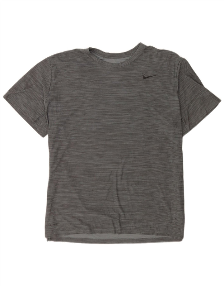 Camiseta masculina Nike Dri Fit Top XL cinza manchado de poliéster
