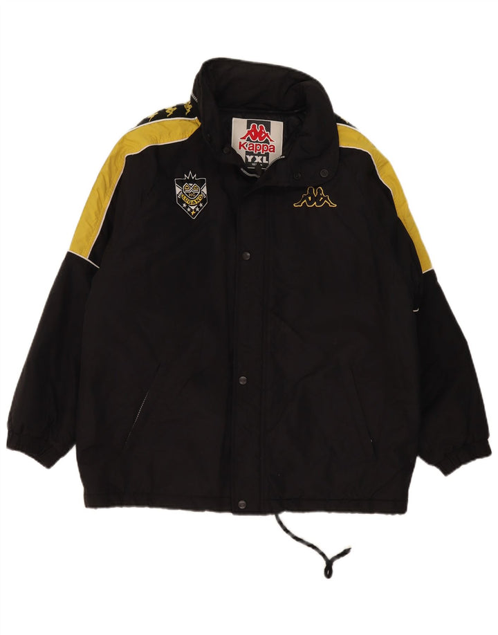 Jaqueta corta-vento gráfica Kappa Boys 12-13 anos XL preto colorblock