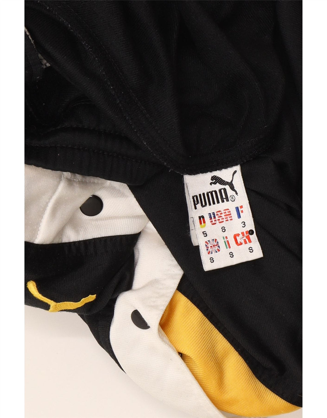 Calça de treino masculina Puma pequena preta colorblock poliéster