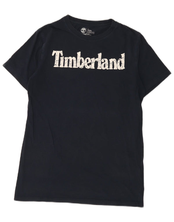 Camiseta masculina Timberland Slim Fit Graphic Top Médio Algodão Azul Marinho