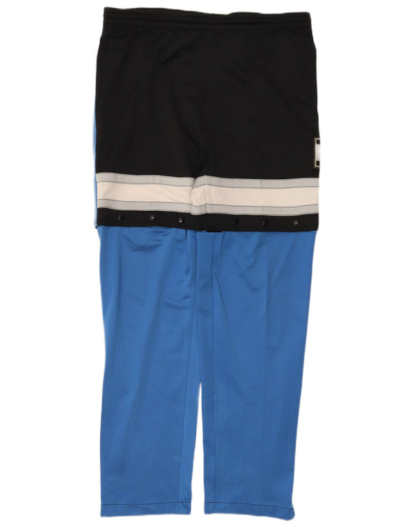Calça de treino masculina vintage com bloco grande azul colorido